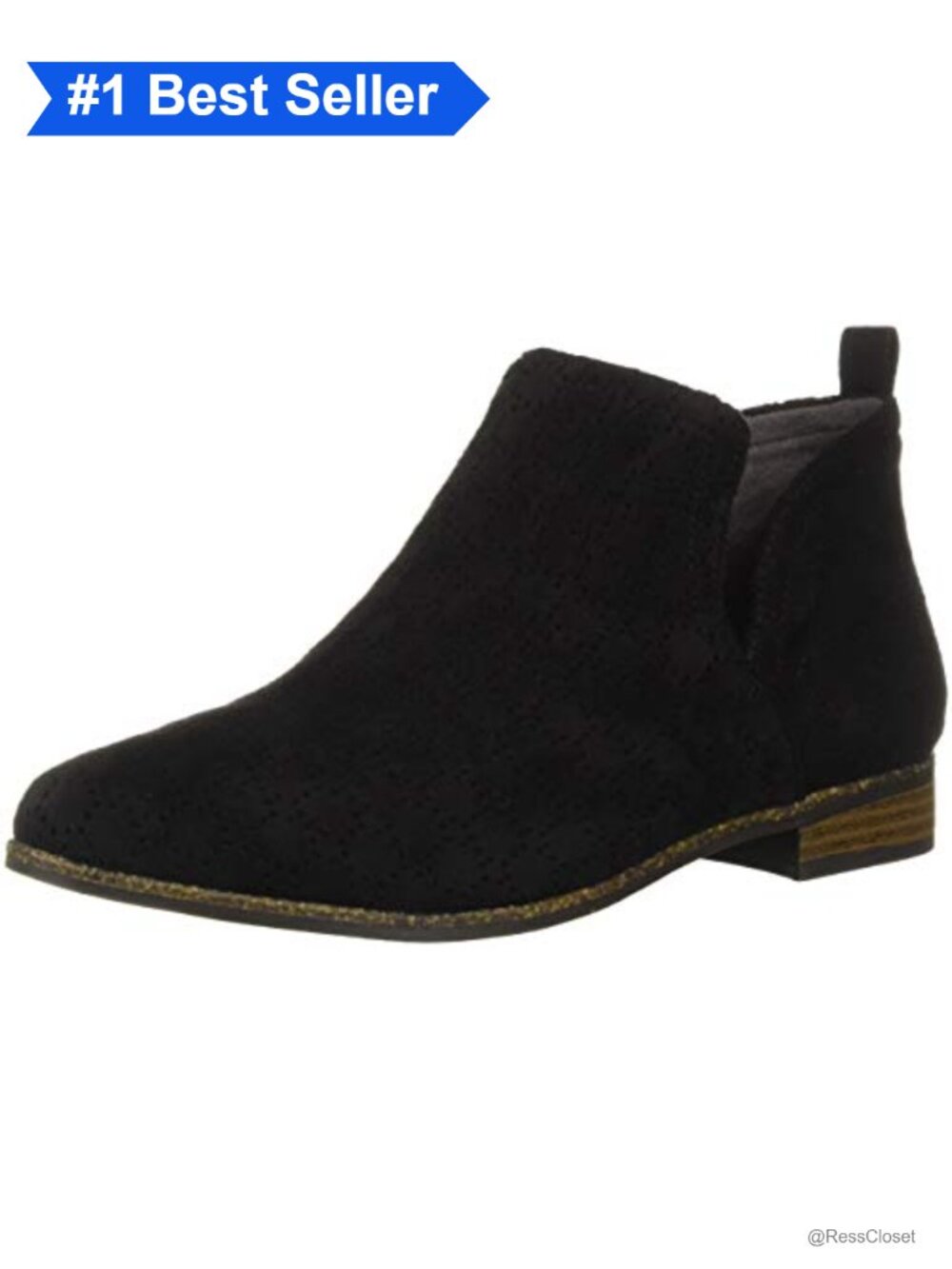 Women's Comfort Ankle Bootie Low Heel Slip-On Recycled Microfiber Casual Boot